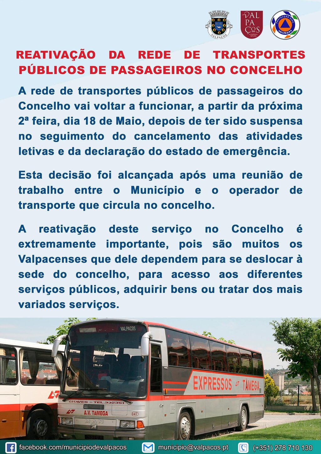 Reativa&ccedil;&atilde;o da Rede de Transportes P&uacute;blicos de Passageiros no Concelho