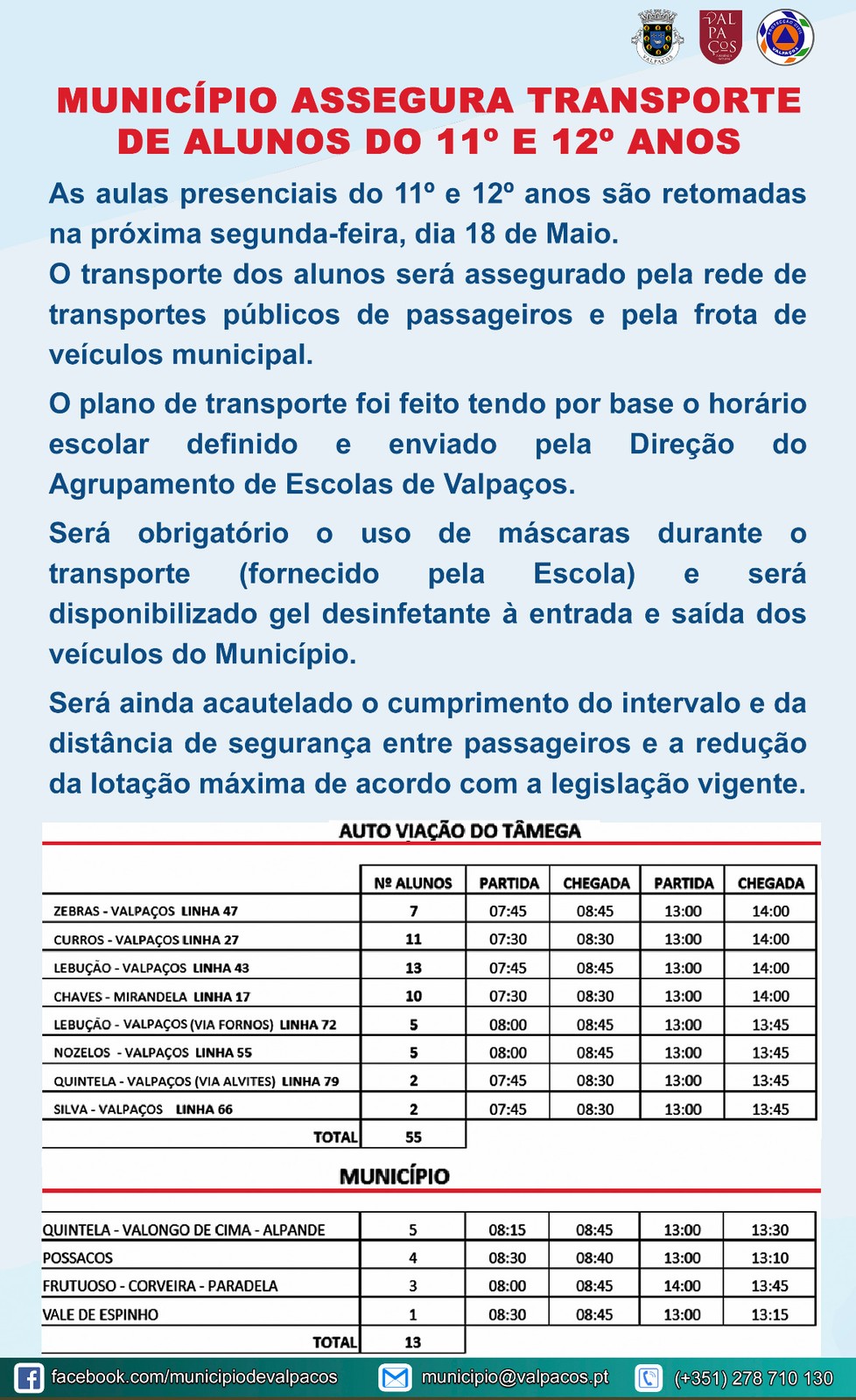 Munic&iacute;pio Assegura Transporte de Aluno do 11&ordm; e 12&ordm; Anos