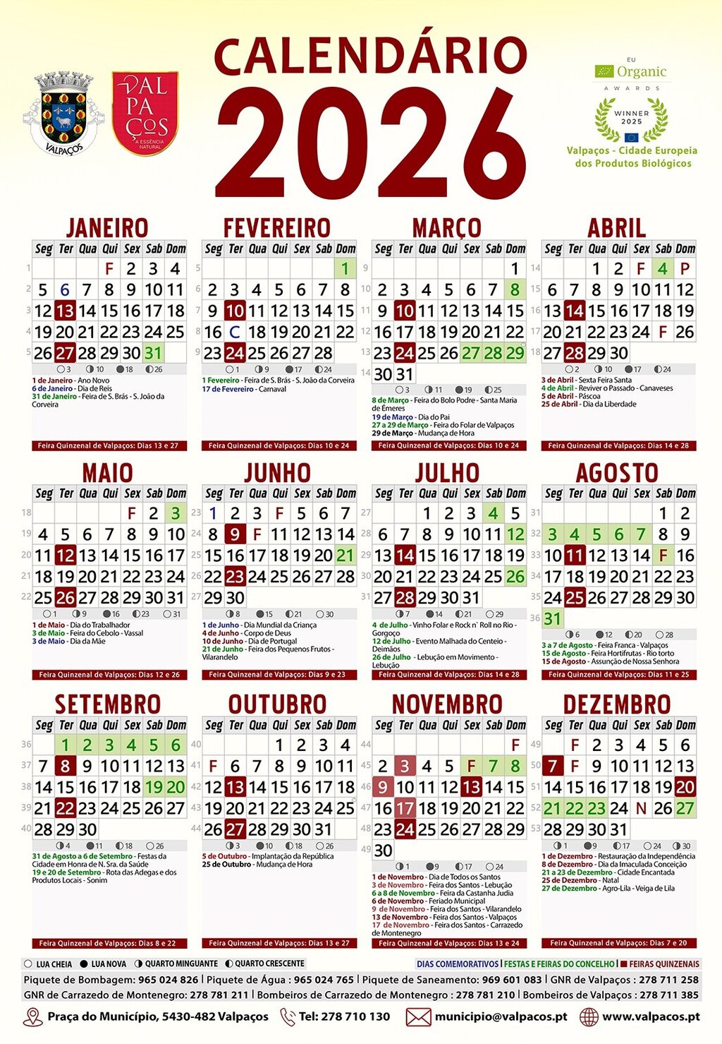 Calend&aacute;rio 2026